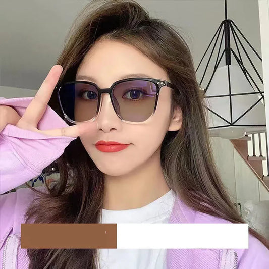 Men and women's flat mirror glasses couple Photochromic glasses Eyewear Accessories