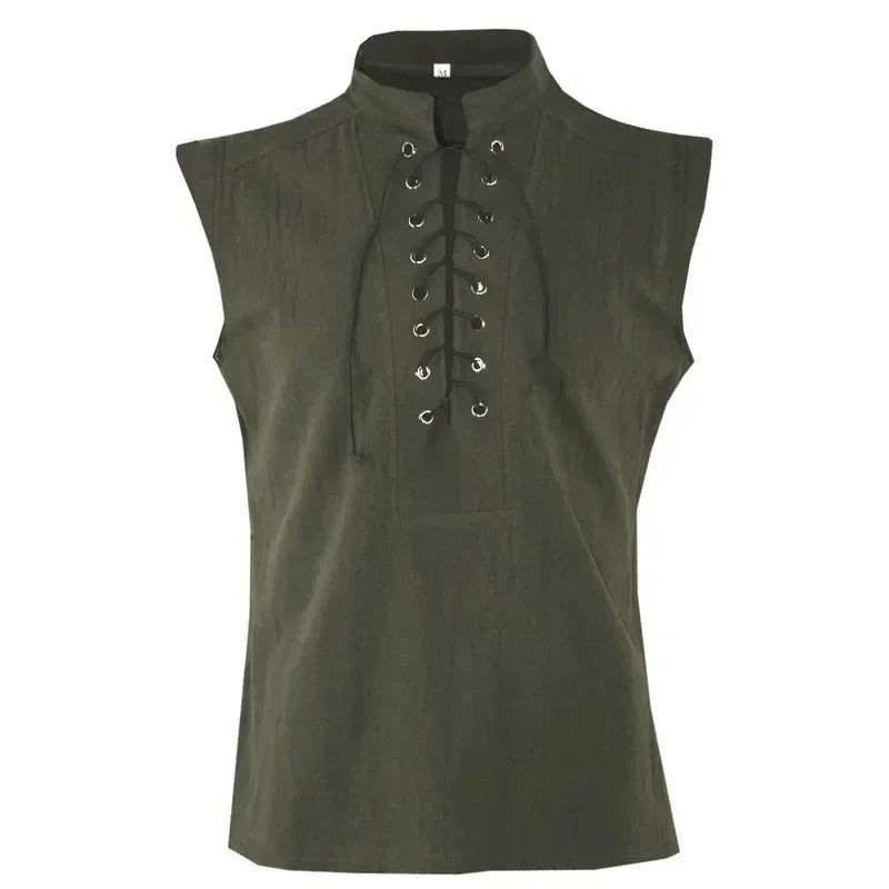 Medieval Steampunk Vikings Adult Pirate Vest Plus Size Men Costume Carnval Renaissance Gothic Sleeveless Vest Cosplay