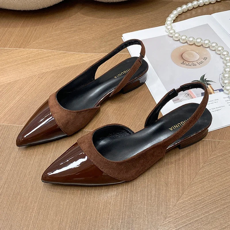 Elegant Women Pointed Toe Heeled Sandals Luxury Shoes 2025 New Designer Summer Woman Slippers Fashion Pumps Sandalias Mujer