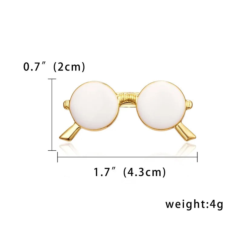 Fashion Alloy Women Men Enamel Brooches Pin Glasses Sunglasses Frame Openwork Scissor Aircraft Badge Clothing Accessories
