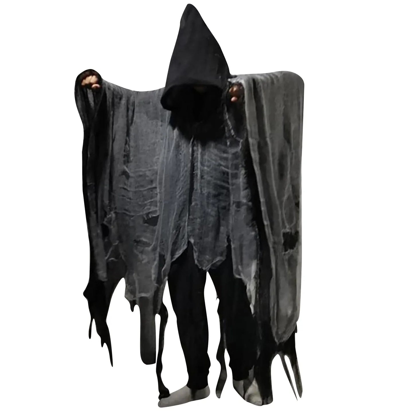 Ghost Death Cloak Horror Zombie Tattered Hooded Capes Halloween Skull Skeleton Cosplay Costume
