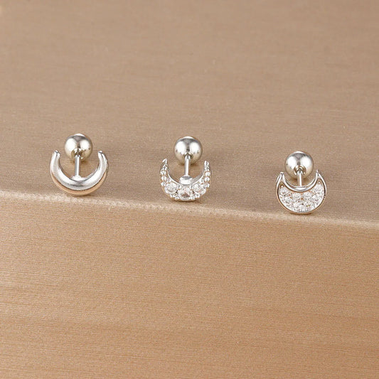 3PCS Stainless Steel Gold Color Crown Stud Earring Set For Women 14K Gold Plated Crystal Zircon Unique Horse Eye Earring Jewelry