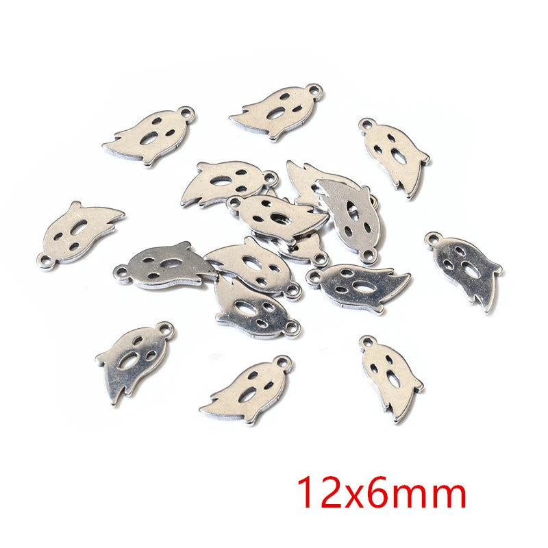 30pcs Stainless Steel Small Charms Ghost Moon Butterfly Star Cute Pendant Charm DIY Jewelry Making Accessories Necklace Bracelet