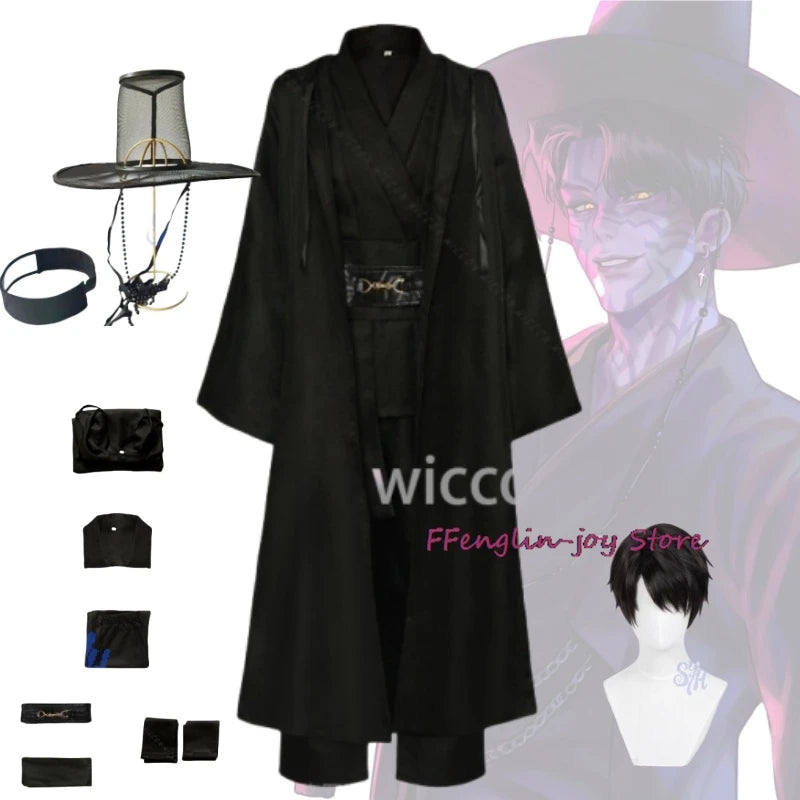 Demon Singing Jinu Cosplay Costume Jinu Saja Kpop Boy Group Korea Styles Suit Hats Black Y2K Gothic Halloween Customized