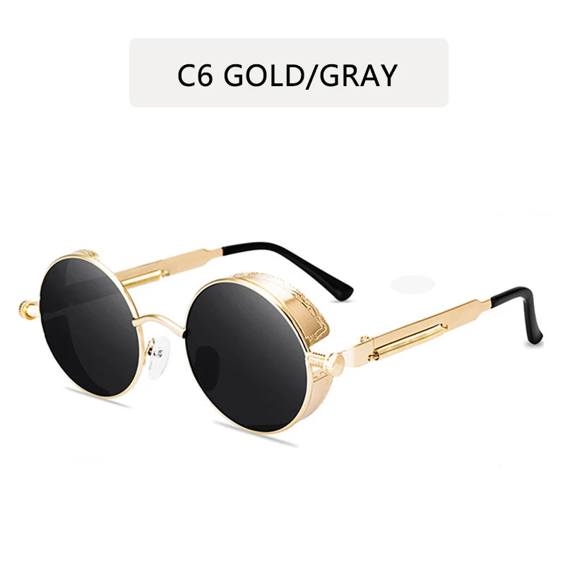 Steampunk Glasses New Fashion Round Sunglasses Europe And The United States Retro Glasses Trend Men and Women Models Sunglasses