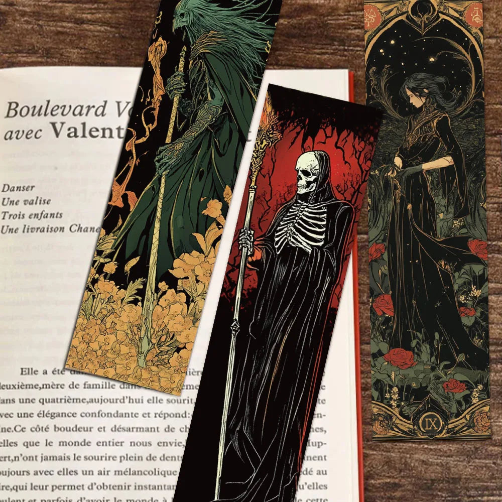 30/60PCS Creative Gothic style Dark Wizard Bookmarks High Beauty Cards Creative Reading Books Tags Annotated DIY Bookmarks