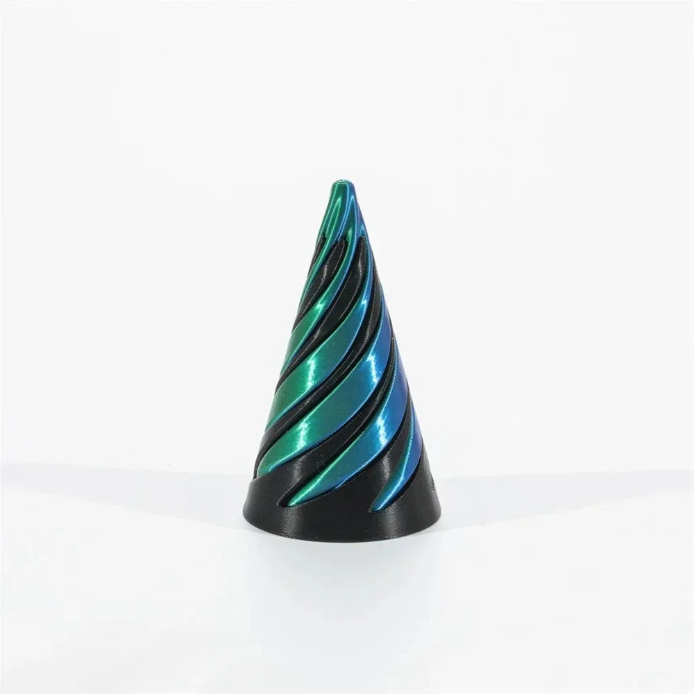 Pyramid Passthrough Sculpture 3D Printed Helix Screw Fidget Toy Spiral Cone Decompression Decorative Ornaments