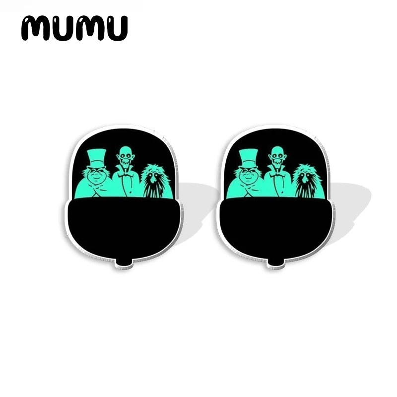 New Haunted Mansion Stud Earring Movie Epoxy Jewelry Resin Acrylic Earrings Handmade Gifts Fans