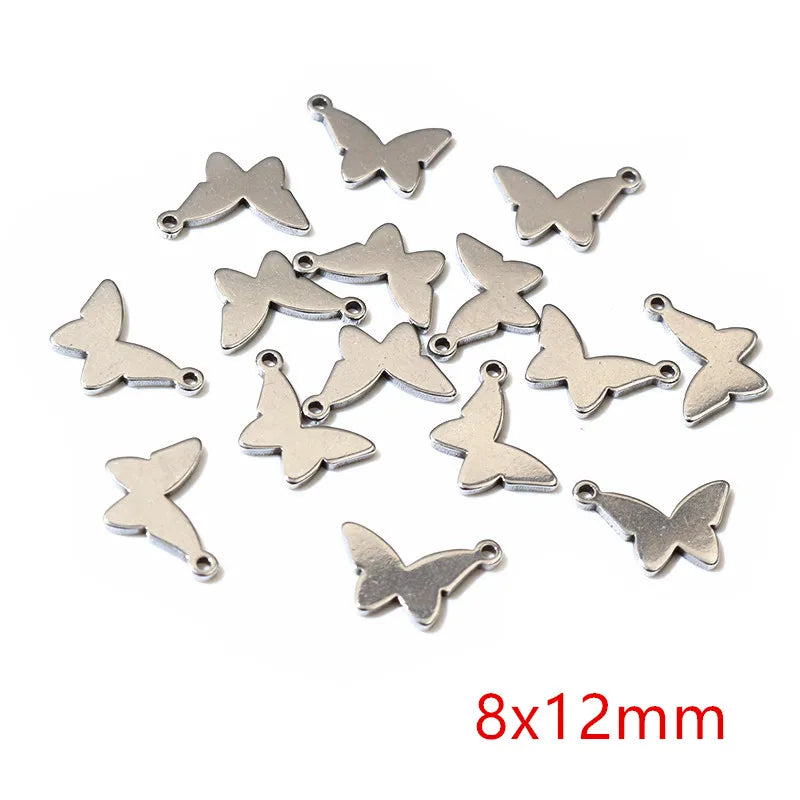 30pcs Stainless Steel Small Charms Ghost Moon Butterfly Star Cute Pendant Charm DIY Jewelry Making Accessories Necklace Bracelet