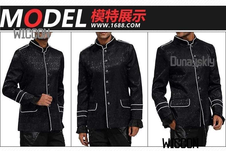 Gothic suit medieval the black parade jacket steam retro punk cosplay costume Victorian performance Halloween party cosplay
