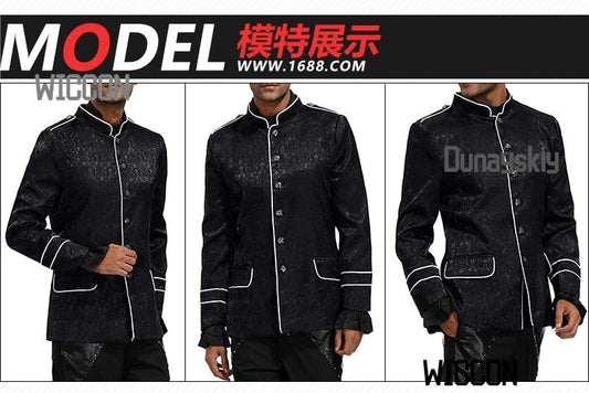 Gothic suit medieval the black parade jacket steam retro punk cosplay costume Victorian performance Halloween party cosplay