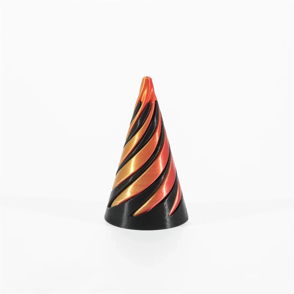 Pyramid Passthrough Sculpture 3D Printed Helix Screw Fidget Toy Spiral Cone Decompression Decorative Ornaments