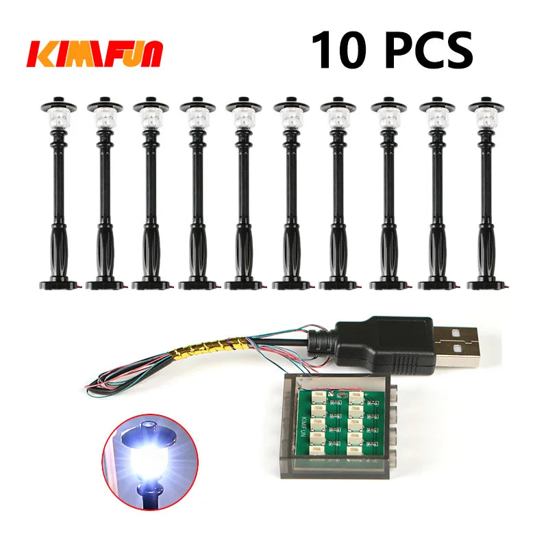 10PCS 0.8mm Pin RGB LED Building Blocks USB Lamp DIY Street Light City Electric Decorate 1X1 Brick Toy Compatible All Brands