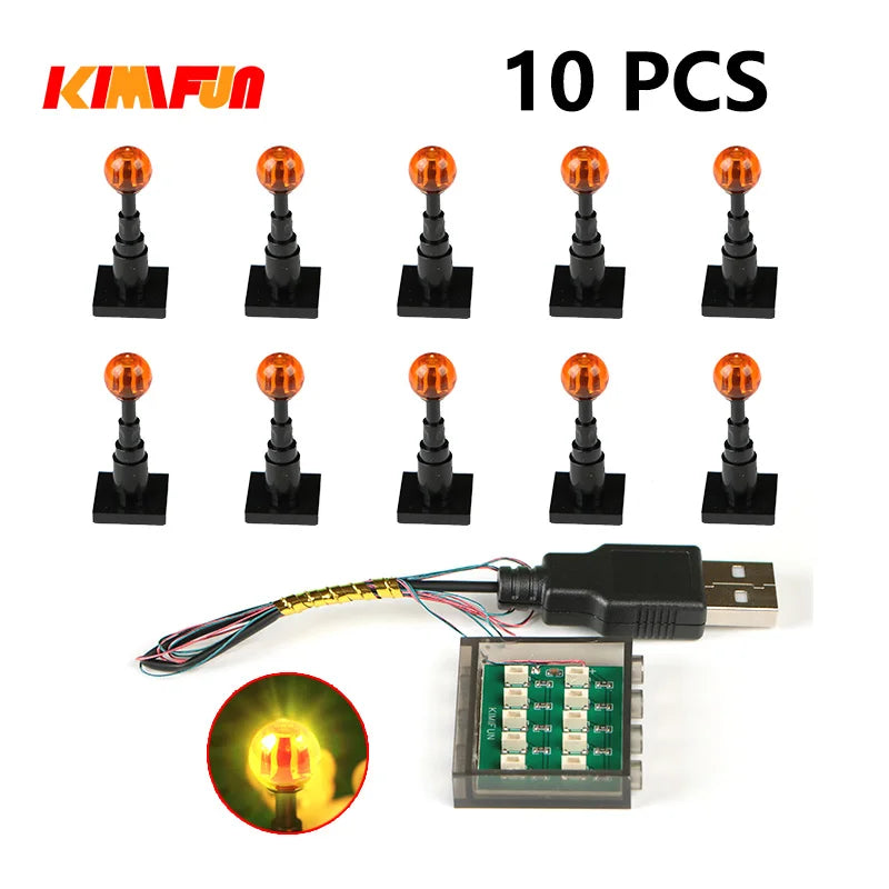 10PCS 0.8mm Pin RGB LED Building Blocks USB Lamp DIY Street Light City Electric Decorate 1X1 Brick Toy Compatible All Brands