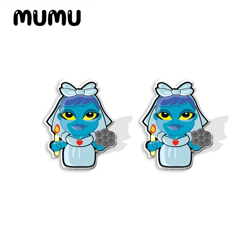 New Haunted Mansion Stud Earring Movie Epoxy Jewelry Resin Acrylic Earrings Handmade Gifts Fans