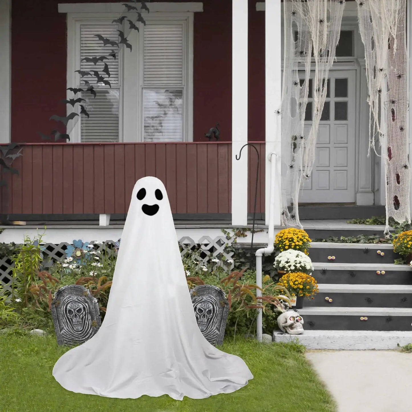 Light Up Ghost Holiday Theme Outdoor Decor 65 Inch Haunted House Ghost Decoration For Outdoor Garden Cemetery Indoor Halloween