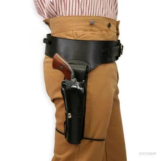 Medieval Steampunk Vintage Wild West Cowboy Western Pistol Holster Gunman Cosplay Costume Accessories Gun Bag Set ★ ★