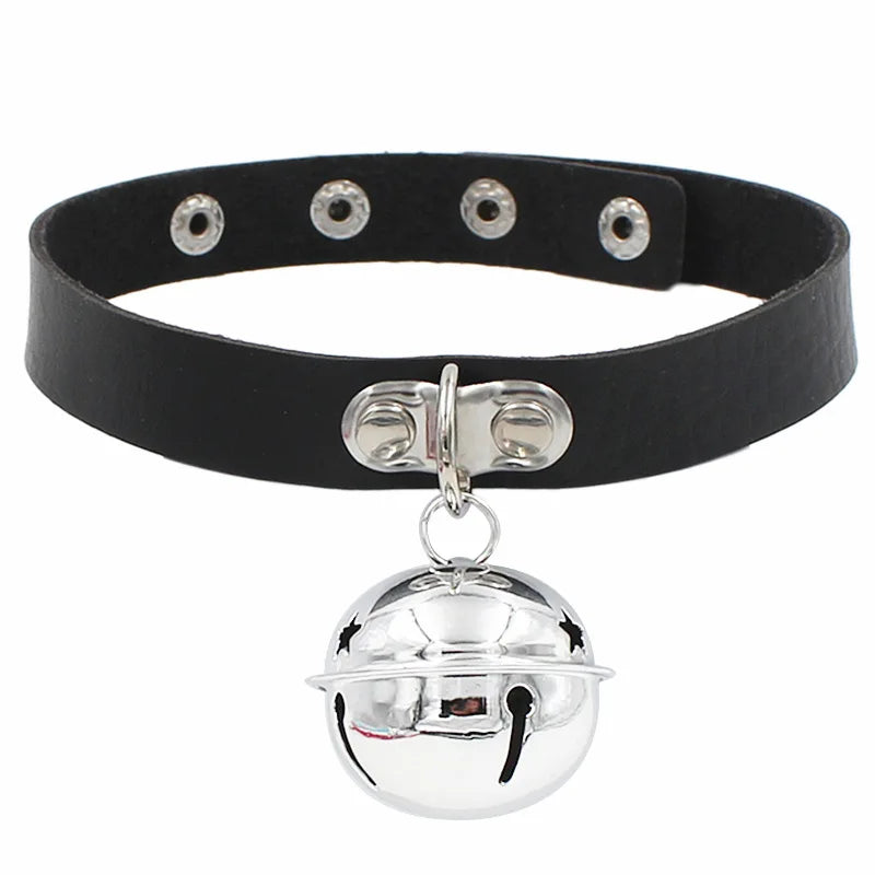 Harajuku Punk Rock Gothic Choker Necklace Women Sexy PU Leather Heart Lock Key Spike Collar Chocker Gothic Cosplay Accessories