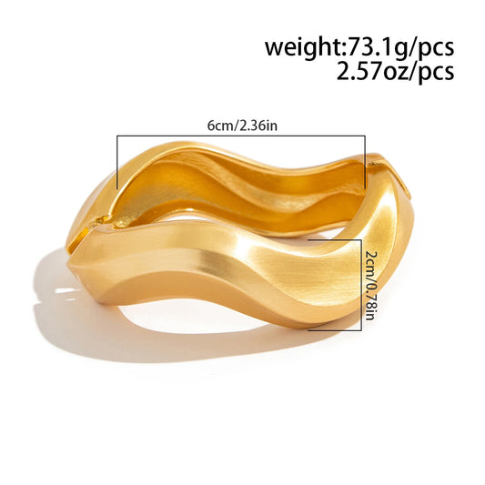 Ingemark 7 Styles Punk Matte Heavy Metal Chunky Spring Bangles Women Trend Vintage Gold Color Charm Bracelet Steampunk Jewelry