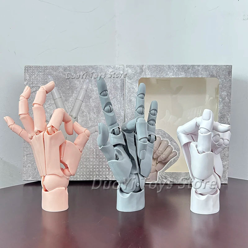 1:1 Hand Joint Super Movable Model Simulation Hand White Grey Hand Left Right Draw Sketch Art Painting Action Figure Model Toys