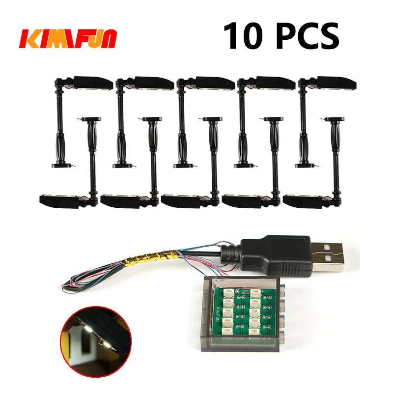 10PCS 0.8mm Pin RGB LED Building Blocks USB Lamp DIY Street Light City Electric Decorate 1X1 Brick Toy Compatible All Brands