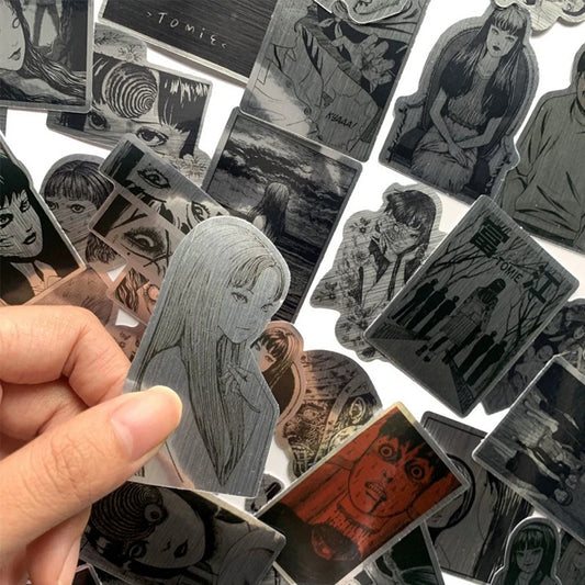 10/30/50pcs Laser Horror Anime Tomie Stickers Aesthetic Decals Laptop Phone Car Phone Cool Decoration Waterproof Sticker Kid Toy
