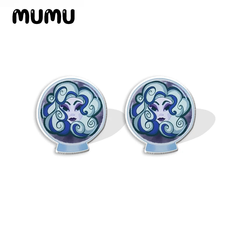 New Haunted Mansion Stud Earring Movie Epoxy Jewelry Resin Acrylic Earrings Handmade Gifts Fans