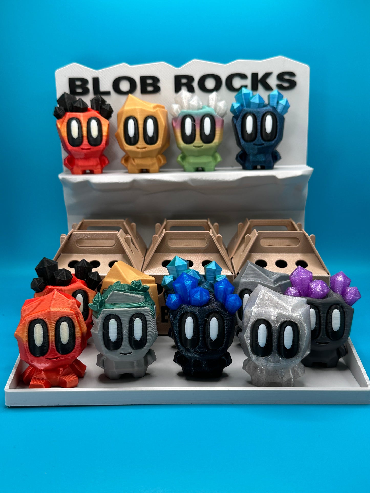 Blob Lab Rock w/ Optional Box | 3D Printed Desk Toy