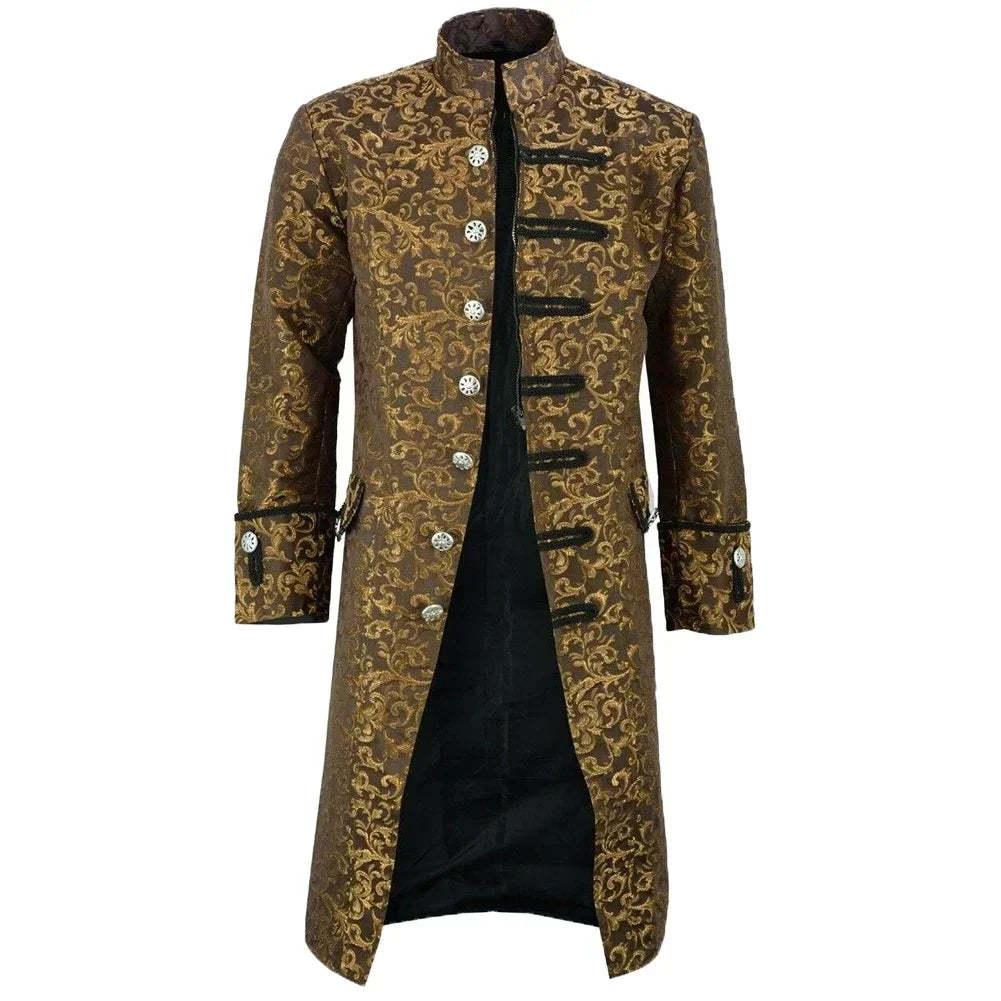 Medieval Steampunk Vintage Victorian Renaissance Gothic New Men's Tailcoat Windbreak Jacket Carnival Dress Up Party Halloween