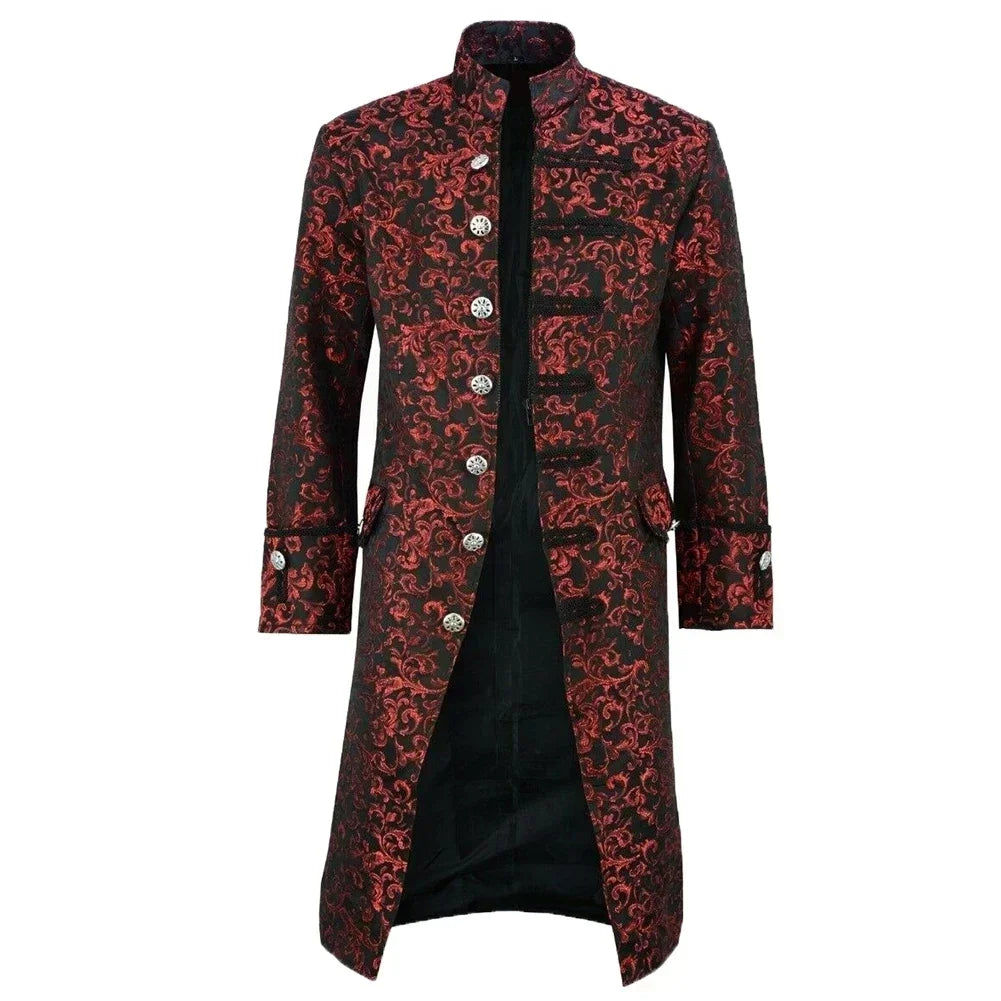 Medieval Steampunk Vintage Victorian Renaissance Gothic New Men's Tailcoat Windbreak Jacket Carnival Dress Up Party Halloween