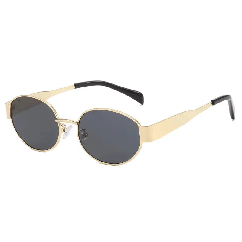 Steampunk Sunglasses Retro Women's Oval Sunglasses Fashion Women's Classic Retro Small Metal Brand Glasses UV400