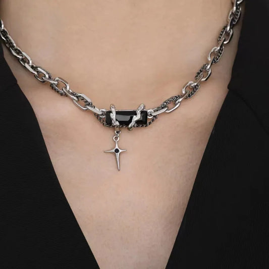 RAKOL New Brambles Unisex Choker Necklace Women Hip-hop Gothic Punk Style Barbed Wire Thorns Pendant Chain Gift