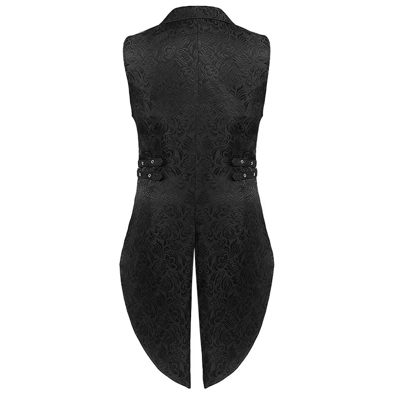 Men Medieval Steampunk Retro Gothic Tailcoat Vest Vintage Victorian Knight Gentleman Slim Bandage Waistcoat Tuxedo