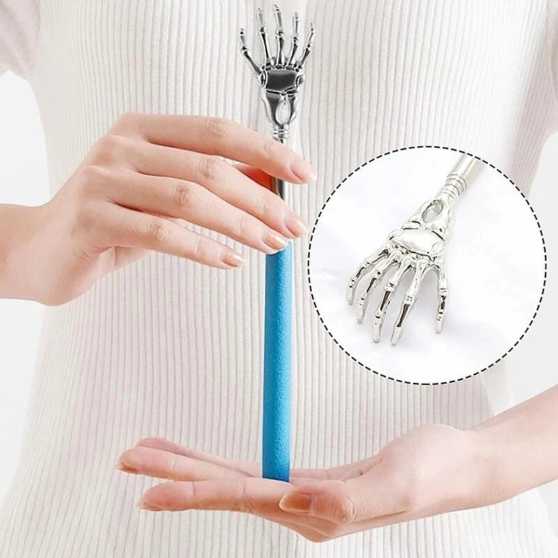 Extendable Back Scratcher Stainless Steel Scratching Massage Tool Ghost Design Portable Metal Extending Back Scratcher