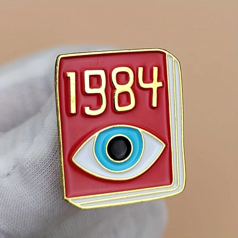 1984 Novel-Inspired Brooch - Durable Metal Badge for Men, Fashionable Backpack Pin & Clothing Accessory