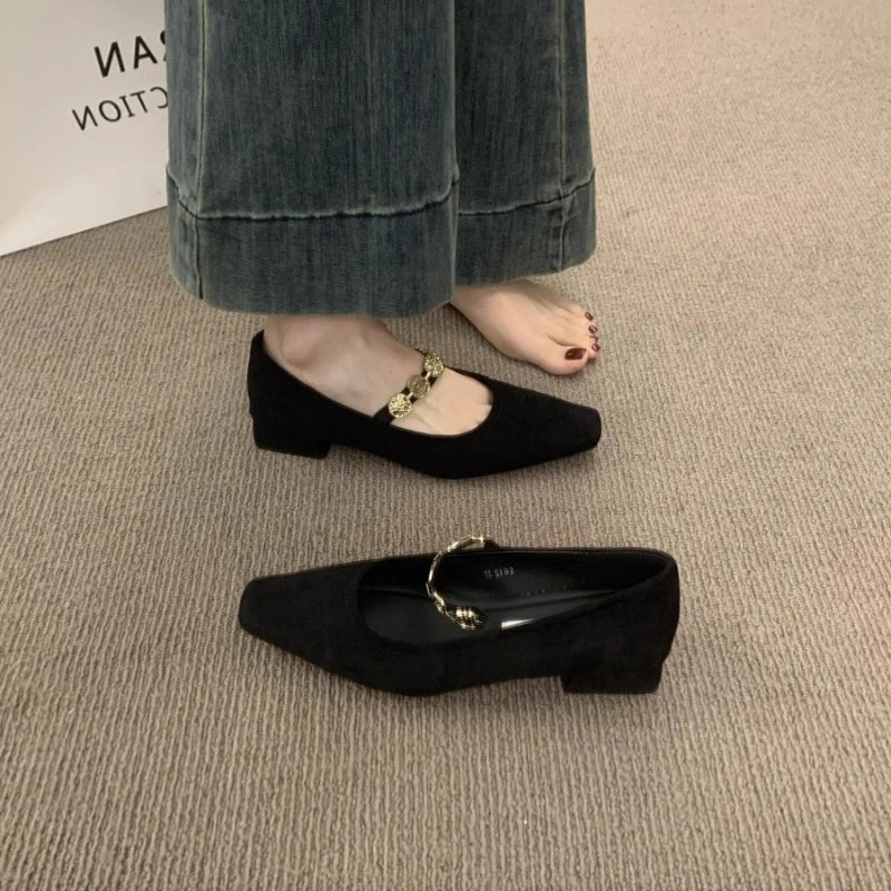 Fashion Women Mary Janes Flats Shoes New 2025 Female Buckle Strap Footwear Ladies Flats with Shoes Женская Обувь