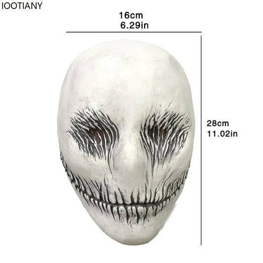White Ghost Head Cover Adult Cosplay Skull Latex Mask Monster Demon Evil Smile Mask Carnival Horror Part Halloween