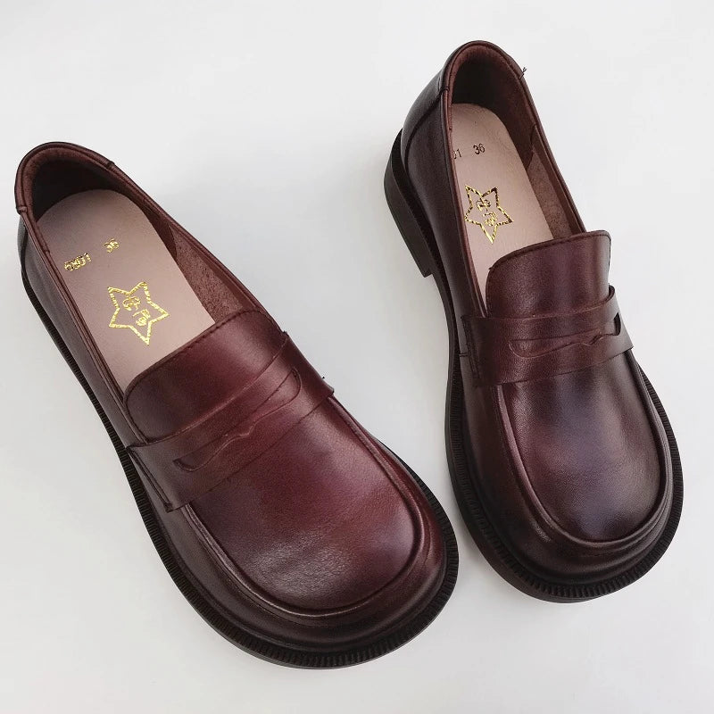 Careaymade-Women's Casual Shoes Slip on Oxford Shoes for Men Cowhide Leather shoes Male Work Shoes Spring Autumn Large size shoe