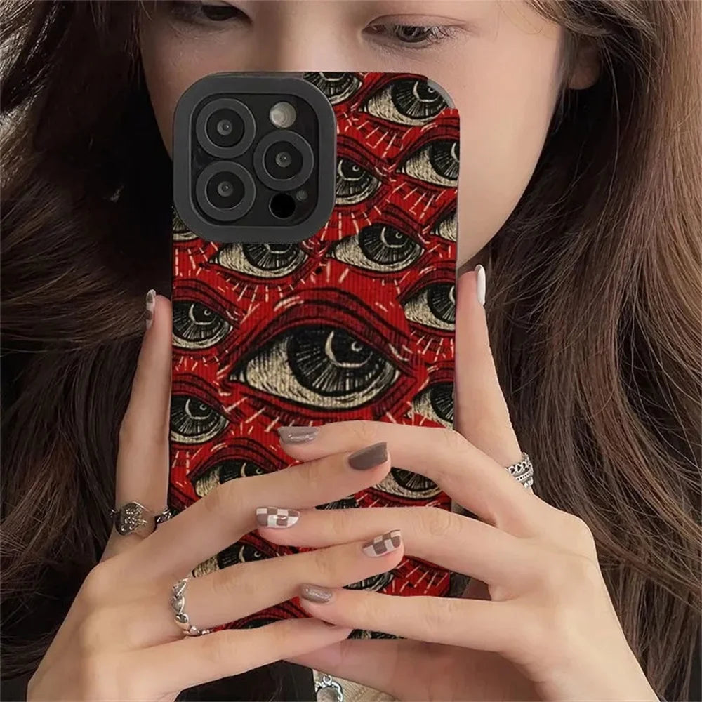 Fashion Spooky Scary Red Eye Silicone Case For Samsung Galaxy A34 A51 A52 A50 A32 A31 A21S A23 A53 A54 5G A71 A72 A73 A12 A13