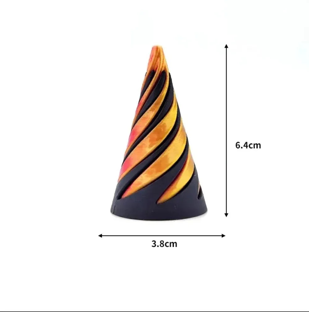 Pyramid Passthrough Sculpture 3D Printed Helix Screw Fidget Toy Spiral Cone Decompression Decorative Ornaments