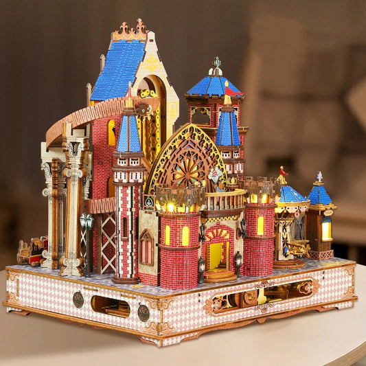 DIY Wooden Miniature Model Kit Annecy Castle Fairy Tale Villa 3D Puzzle Doll Houses With Furniture for Friends Birthday Gifts