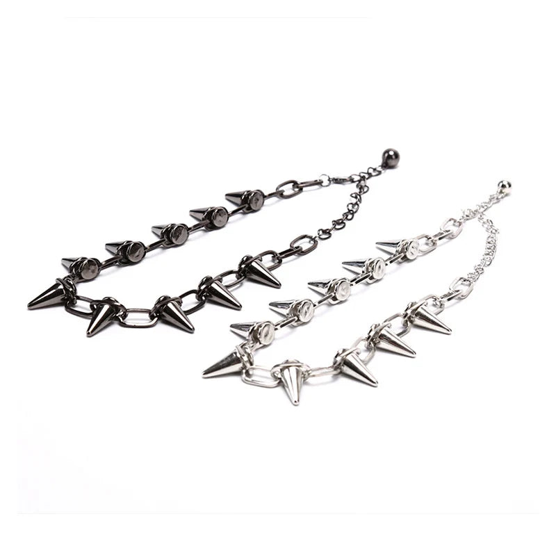 PESENAR New Rivets Chokers Punk Goth Handmade CCB Material Choker Necklace Spike Rivet Necklace Rock Gothic Chokers