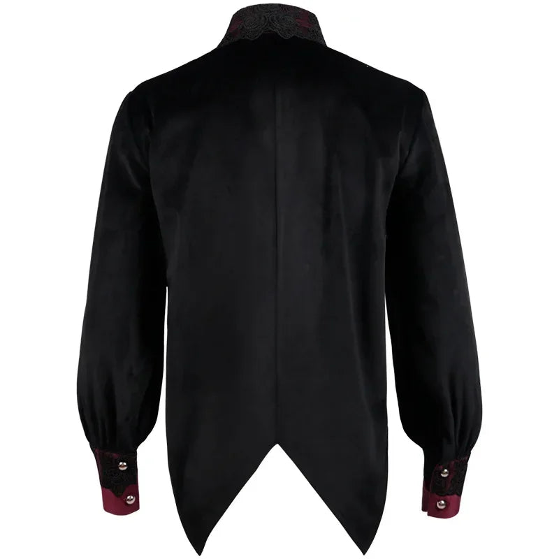 Steampunk Men's Shirts Vampire Renaissance Victorian Gothic Medieval Long Sleeve Shirts Blouse Men Halloween Costume Tunic Top