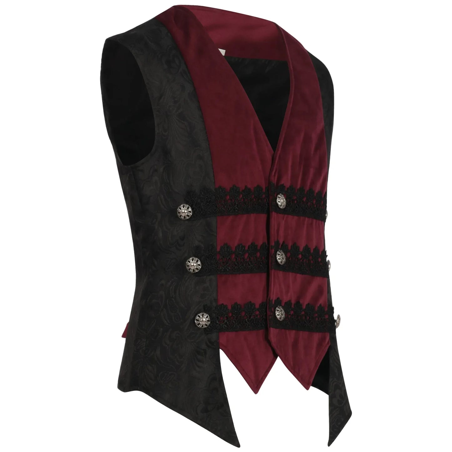 Men's Victorian Gothic Vests Easter Purim Carnival Cosplay Medieval Renaissance Steampunk Patchwork Jacquard Waistcoat Halloween