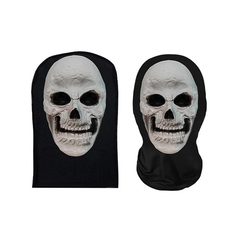 Eerie Ghost White Mask, Halloween Skull Face Costume Accessories, Party Props for Horror Cosplay Masquerade for Adults