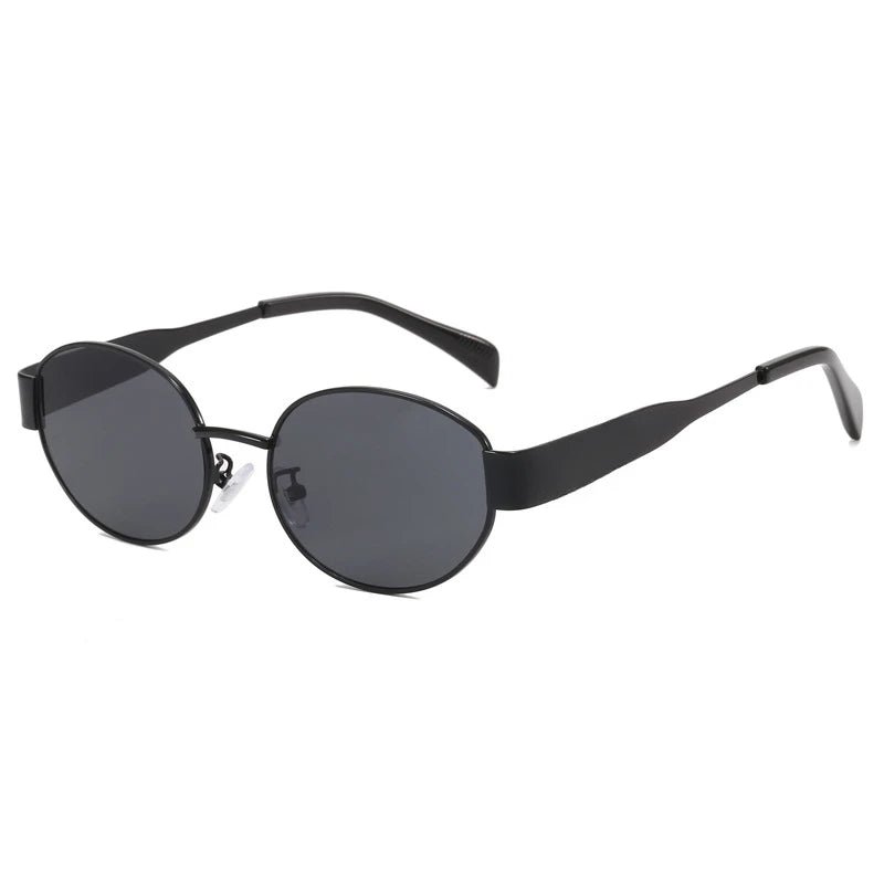 Steampunk Sunglasses Retro Women's Oval Sunglasses Fashion Women's Classic Retro Small Metal Brand Glasses UV400