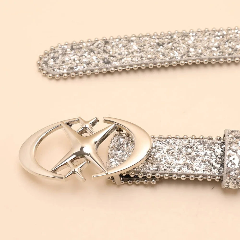 Designer Belts for Women High Quality Luxury Unisex Jeans Men Gift Belt Female Y2K Shinny Sequin Strap Dress Waistband Western