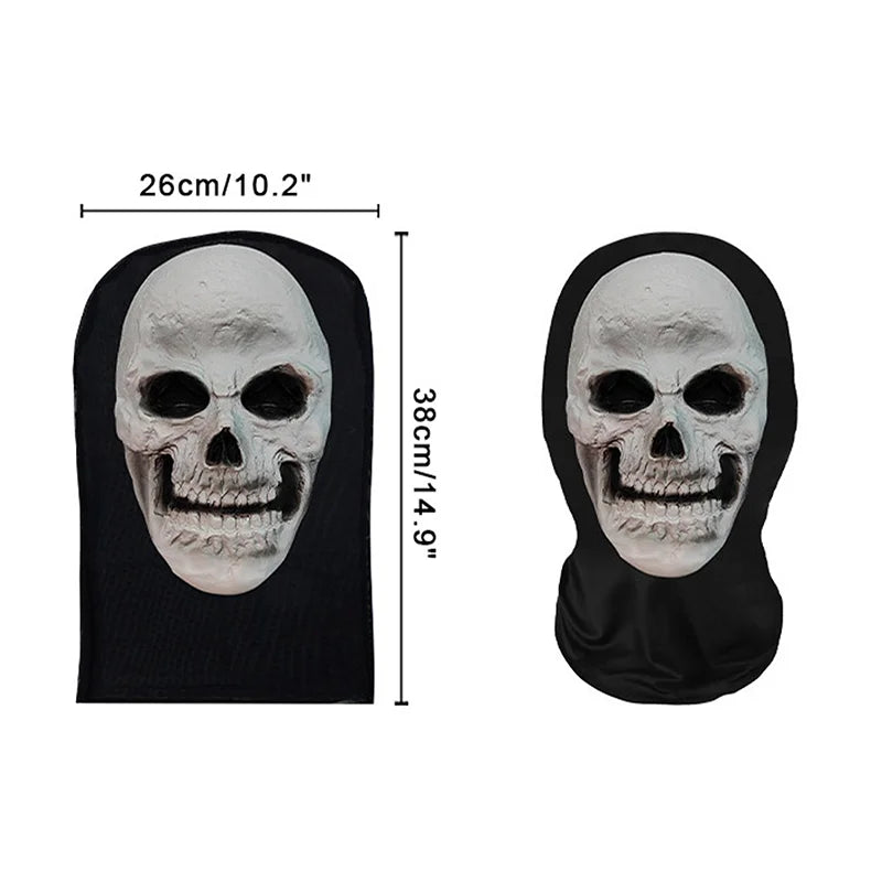 Eerie Ghost White Mask, Halloween Skull Face Costume Accessories, Party Props for Horror Cosplay Masquerade for Adults
