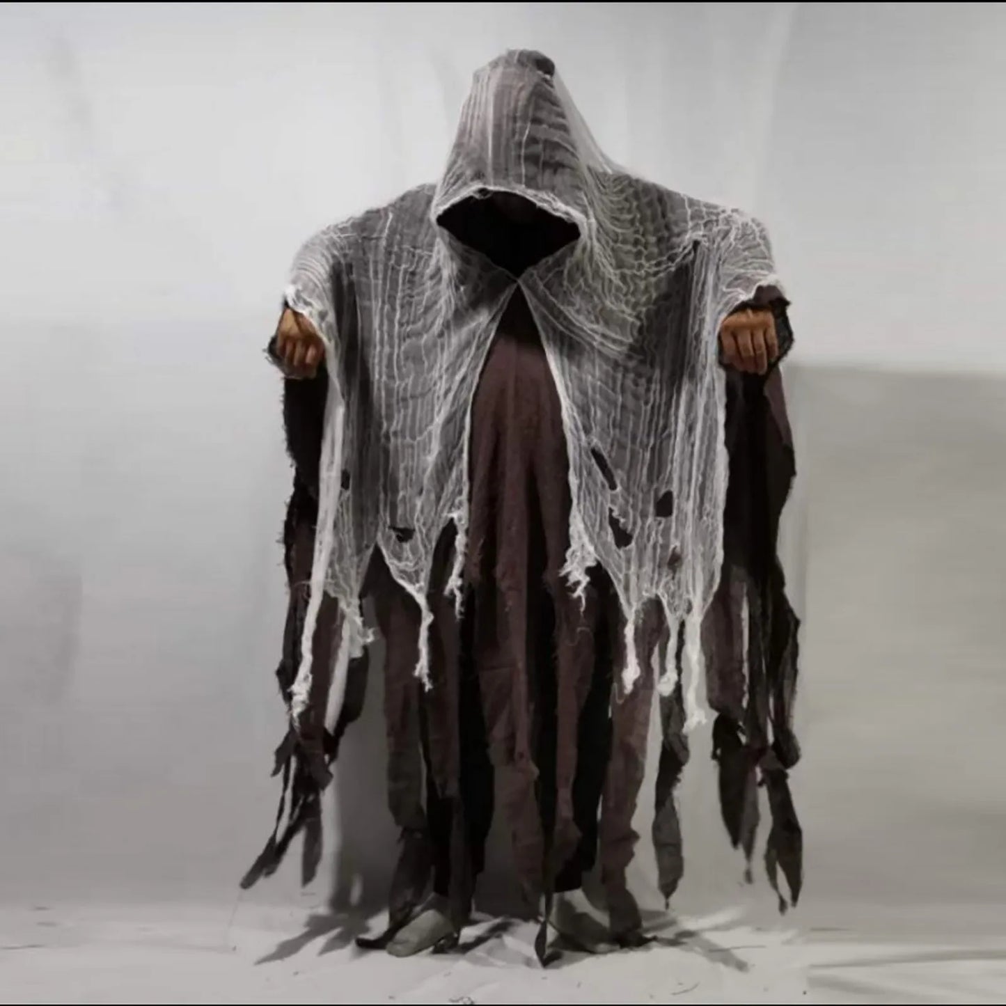 Ghost Death Cloak Horror Zombie Tattered Hooded Capes Halloween Skull Skeleton Cosplay Costume