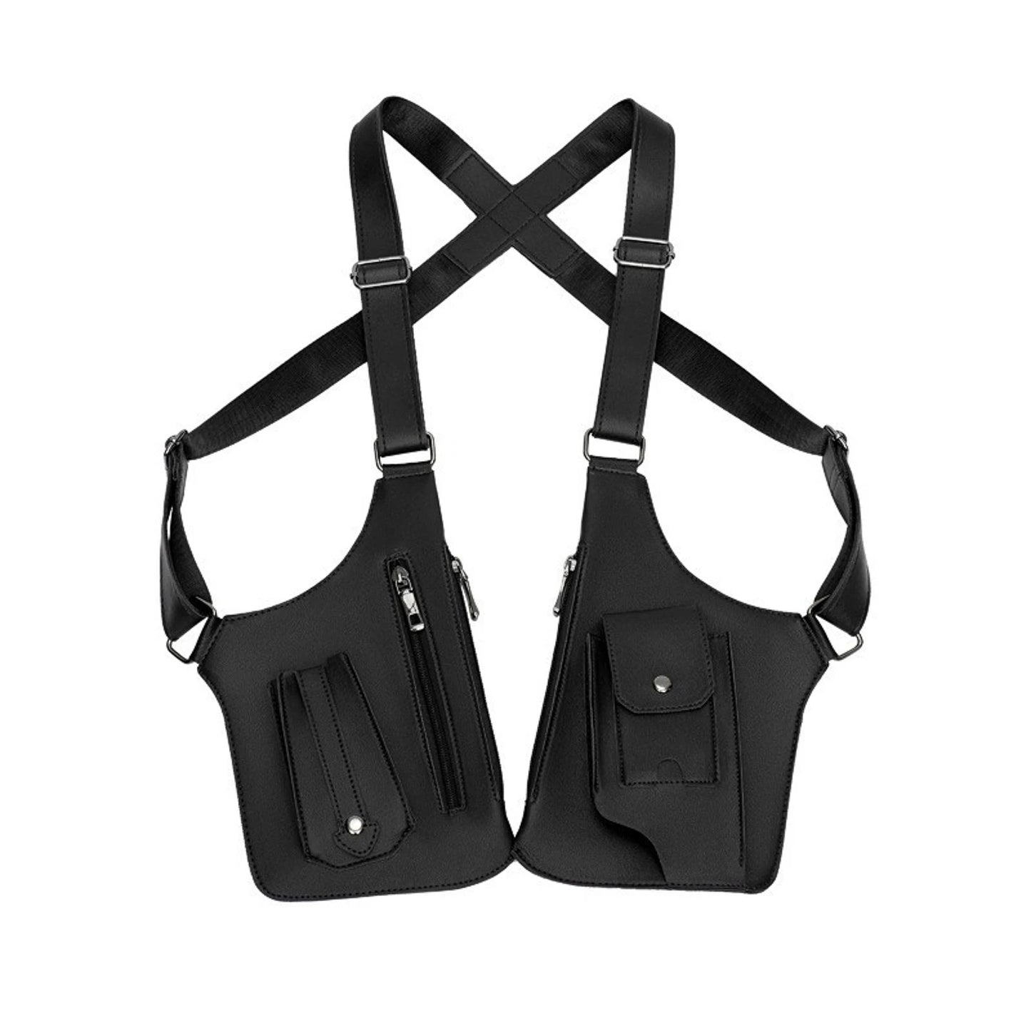Men's Retro Multifunction Medieval Leather Steampunk Strap Underarm Satchel Unisex Belt Bag Halloween Accessories Retro Adjustab